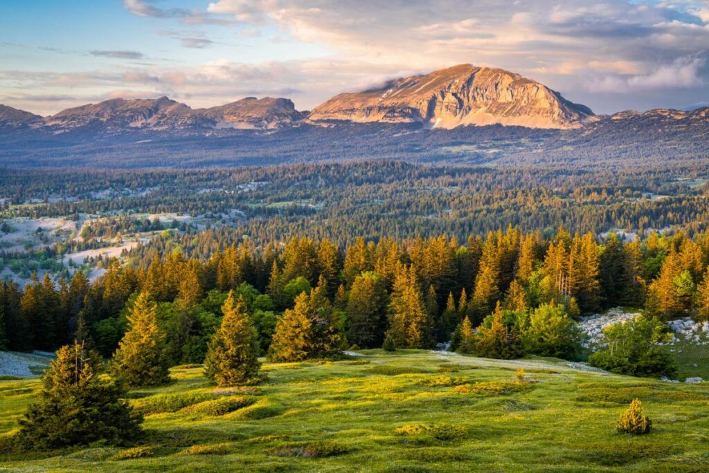 Vue du grand veymont depuis le plateau de Vassieu